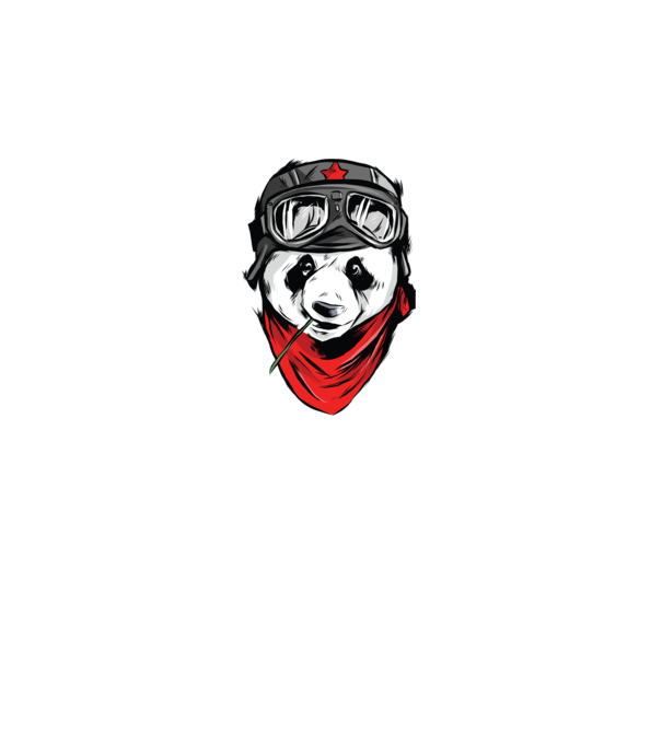 Panda Gerilla model negru pe tricou