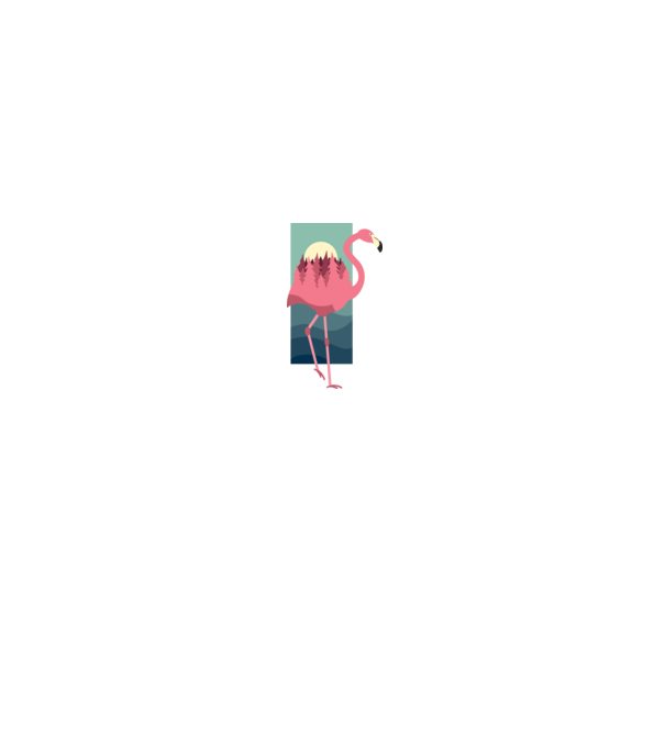 Flamingo Design model alb/roșu pe tricou