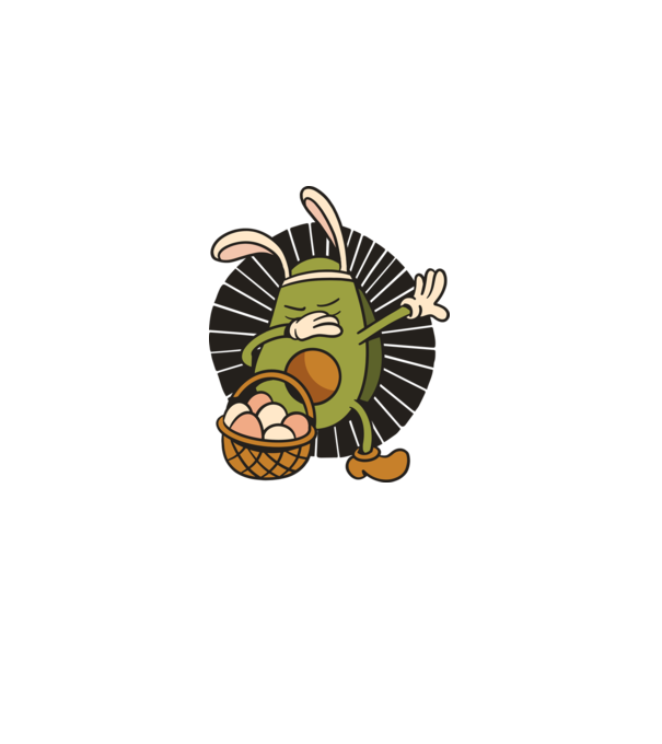 Avocado de Paște DAB model alb pe tricou