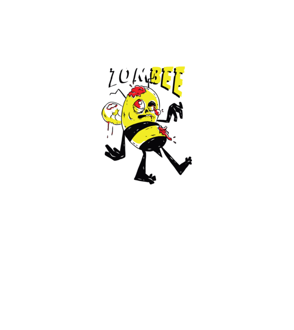 Zombee Albină Zombie model gri închis pe tricou