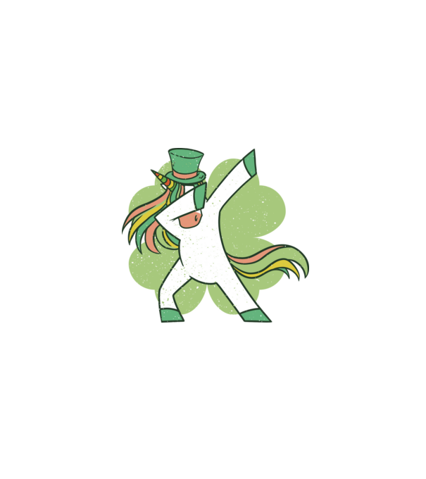 St Patrick Unicorn DAB model negru pe tricou