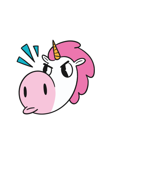 Unicorn supărat model verde de măr pe tricou