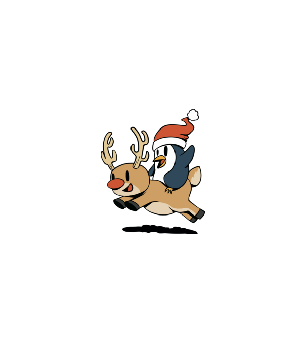pinguin reindeer cristmas model nisipiu pe tricou
