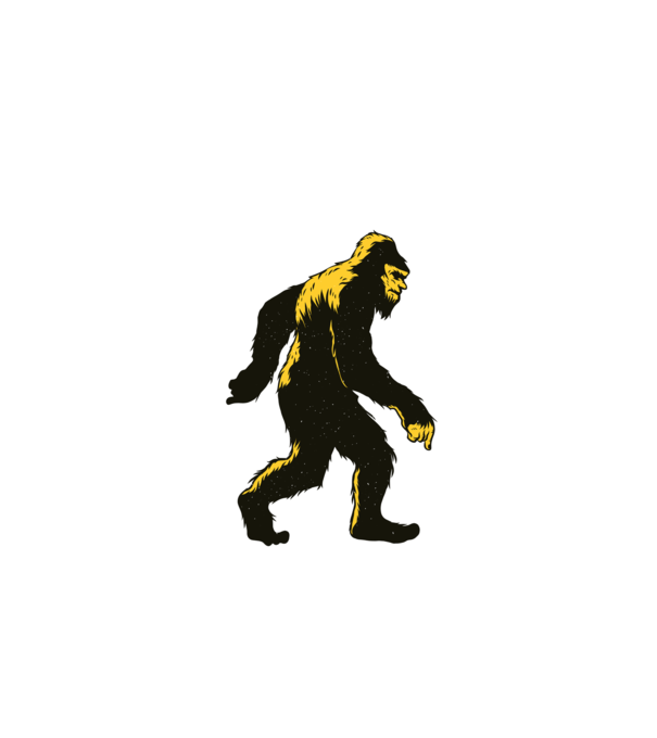 Yeti în pădure model negru pe tricou