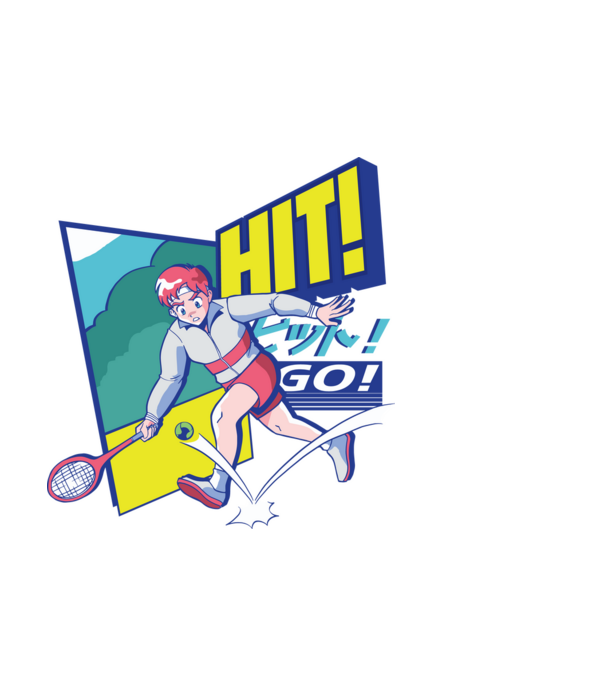 Anime Jucător de tenis băiat model albastru deschis pe tricou