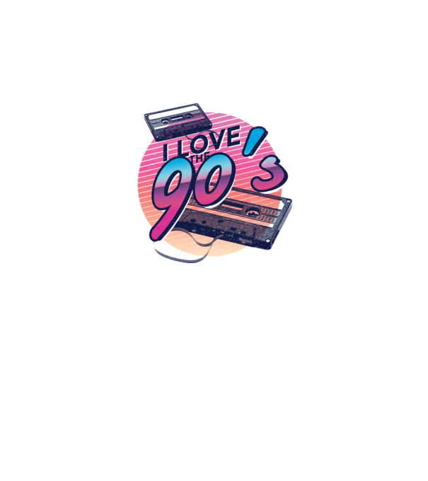 I love the 90s Casetă model gri pe tricou