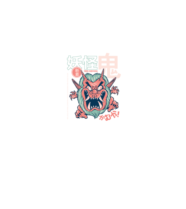 Oni Yokai Anime model albastru jeanși pe tricou
