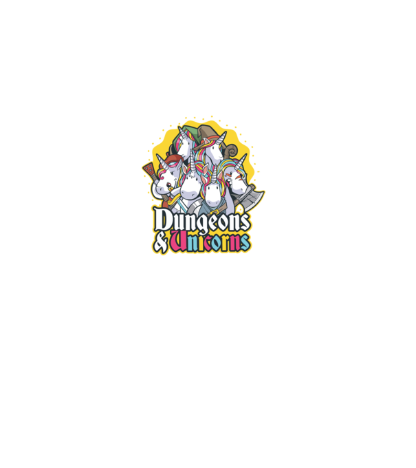 Dungeons and Unicorns model albastru închis pe tricou