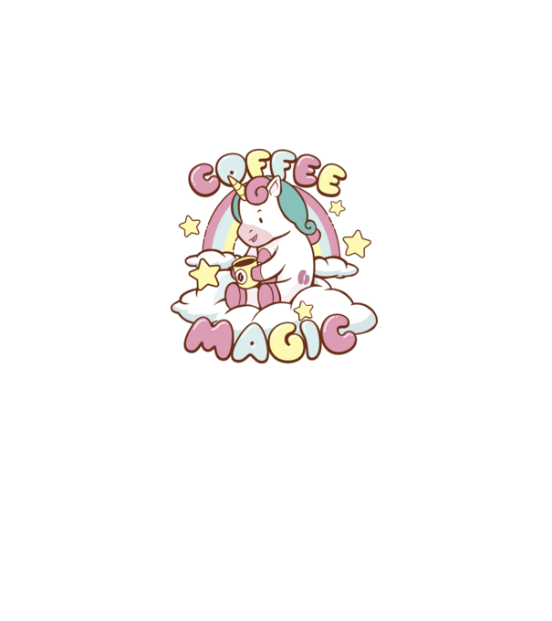 Cafea Magică Unicorn model negru pe tricou