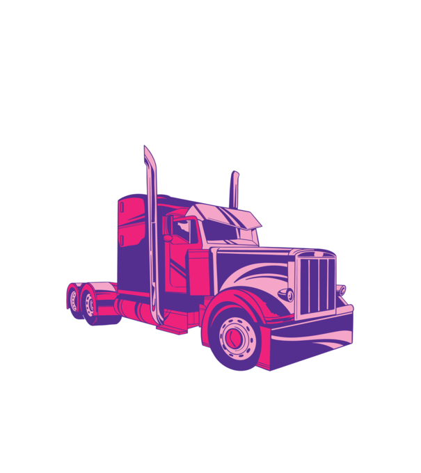 Camion roz model alb pe tricou