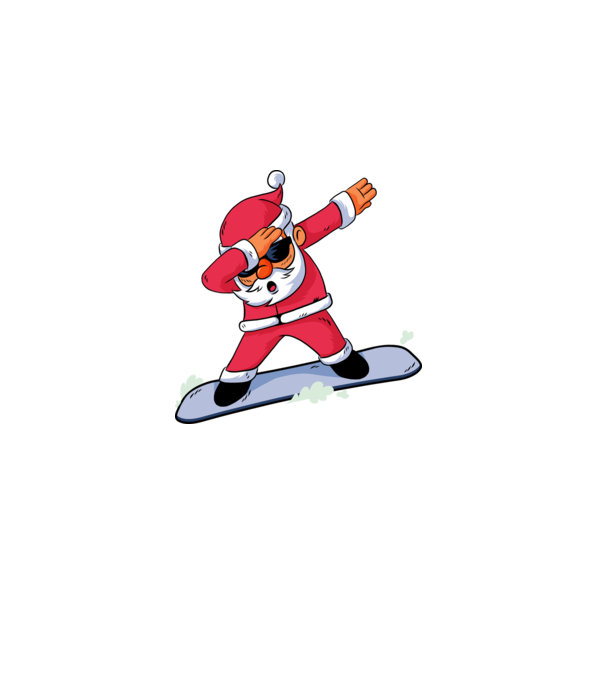 Moș Crăciun Snowboard DAB tricou amuzant model albastru deschis pe tricou