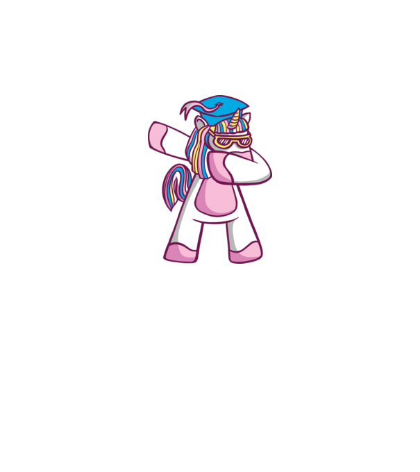 Unicorn Absolvent DAB model alb pe tricou