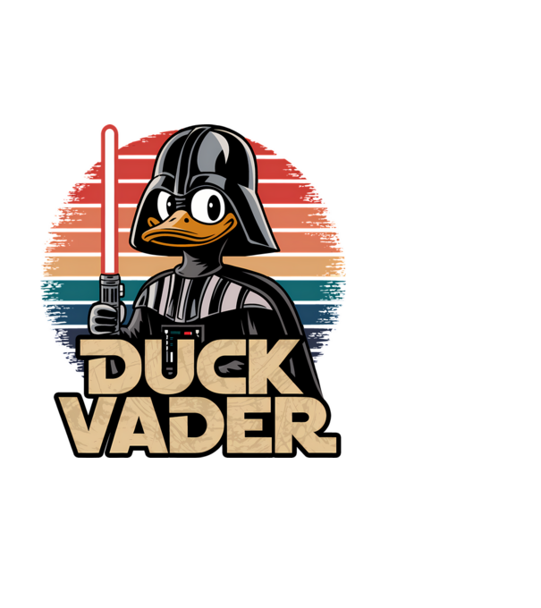 Duck Vader model alb pe tricou