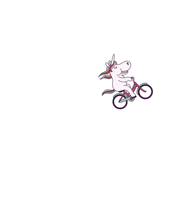 unicorn cu bicicletă model galben neon pe tricou