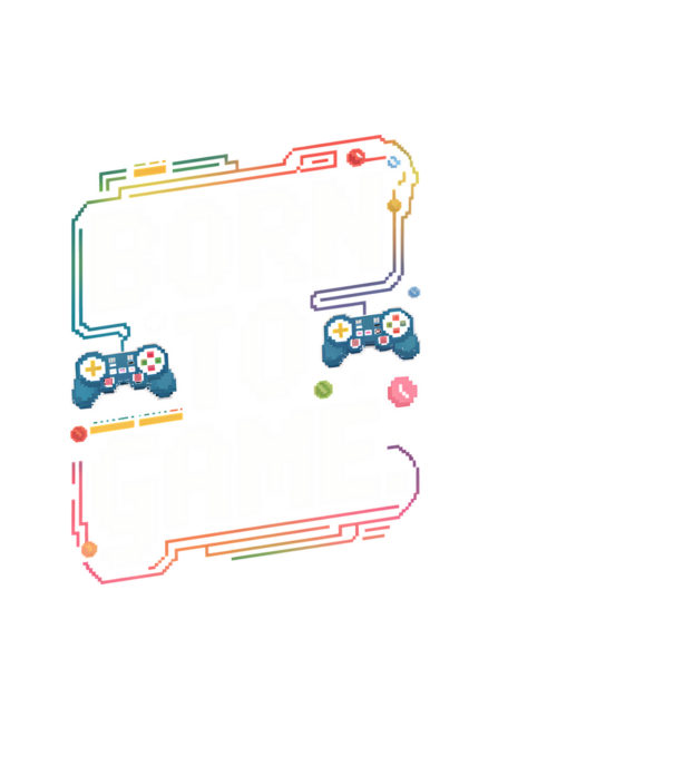 Born to Game Pixel Negru model negru pe tricou