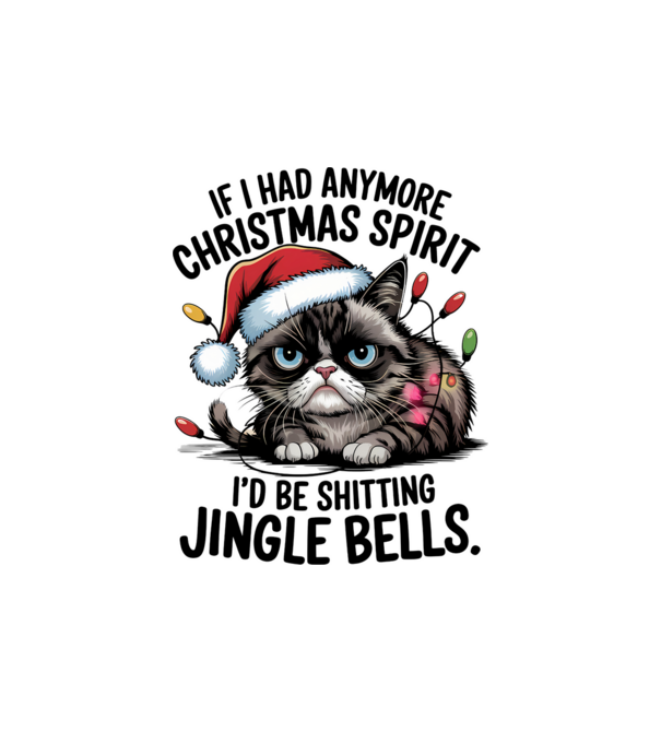 Christmas Spirit Grumpy Cat Alb model alb pe tricou