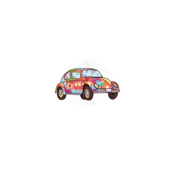 Hippy Beetle Volkswagen model albastru regal pe tricou