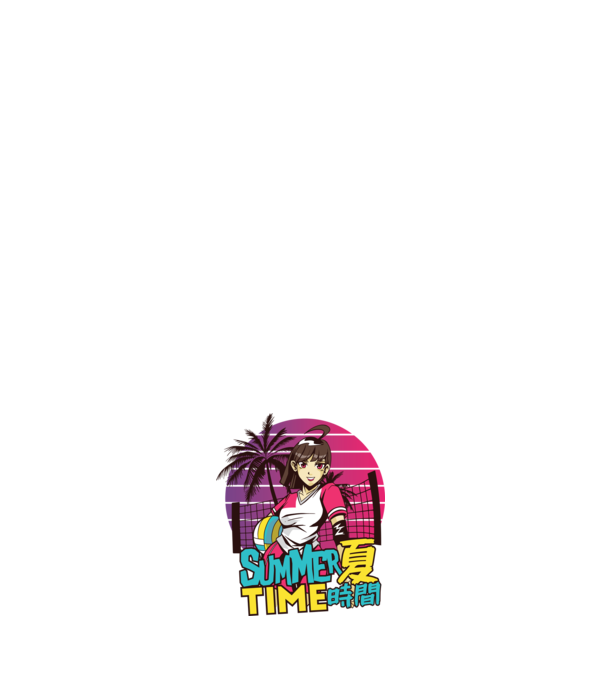 Summer Girl Anime Fată Manga model albastru închis pe tricou