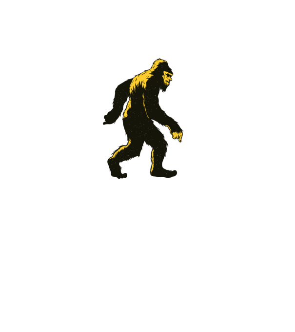 Yeti în pădure model negru pe tricou
