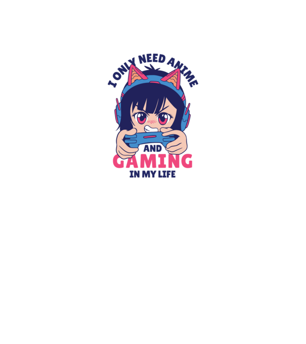 Am nevoie doar de Anime și Jocuri model alb pe tricou