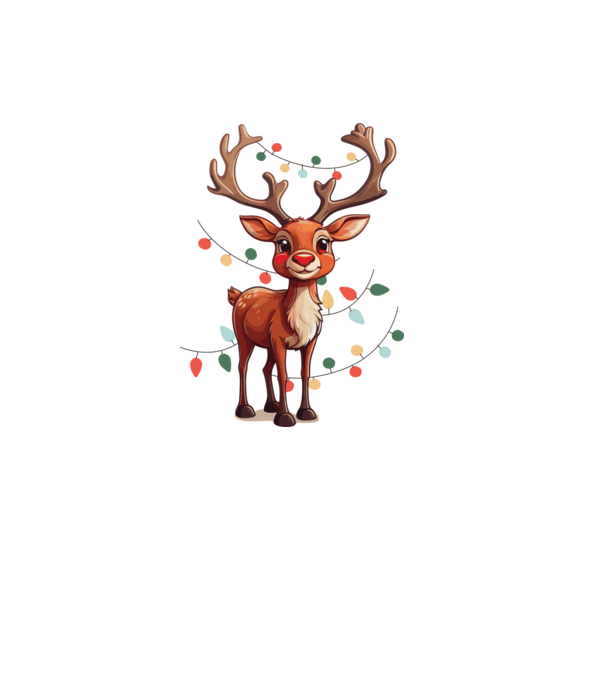 Festive Rudolph model alb pe tricou