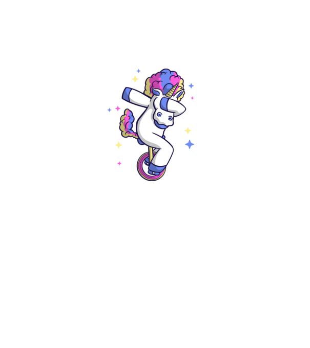 Unicorn pe monociclu model negru pe tricou