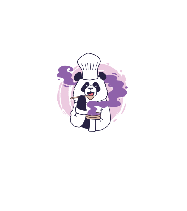 Panda Chef model negru pe tricou