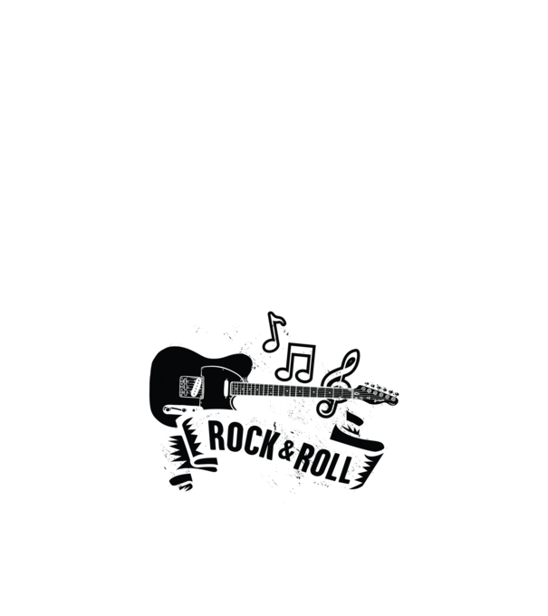 Rock & Roll chitară model negru pe tricou