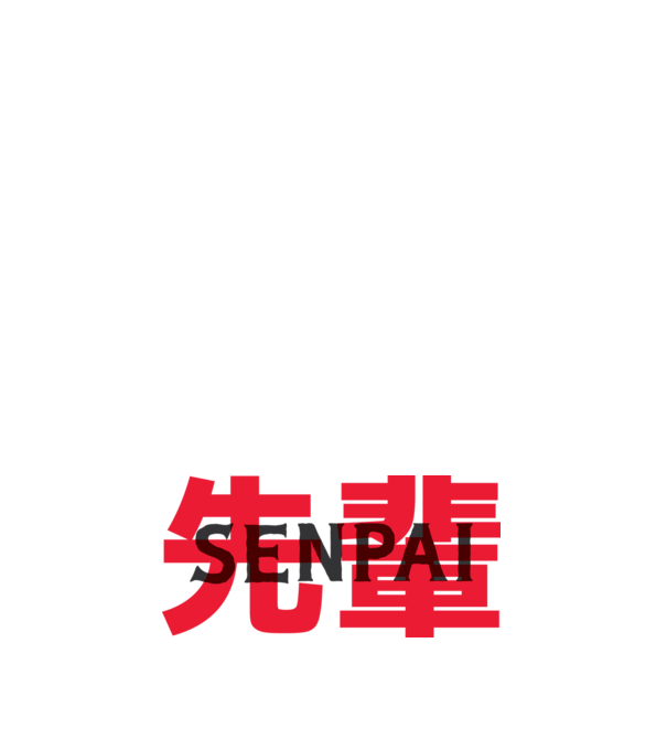 Senpai model negru pe tricou