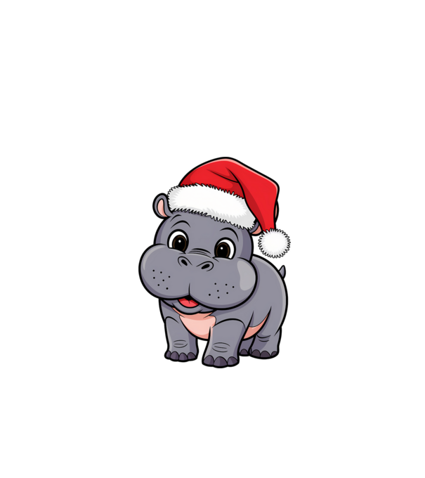 Crăciun Hippo model alb pe tricou