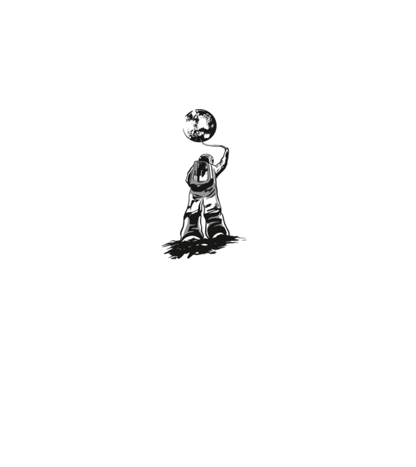 Astronaut Lună model negru pe tricou