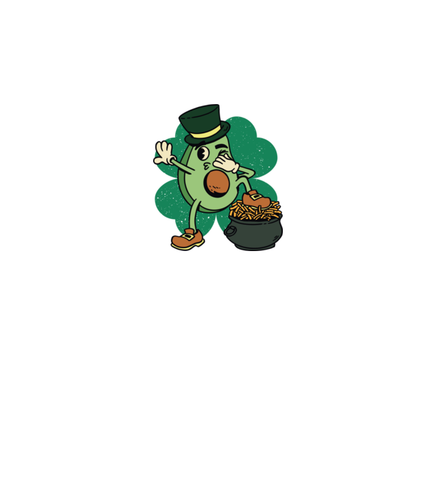 Avocado St. Patrick DAB model alb pe tricou