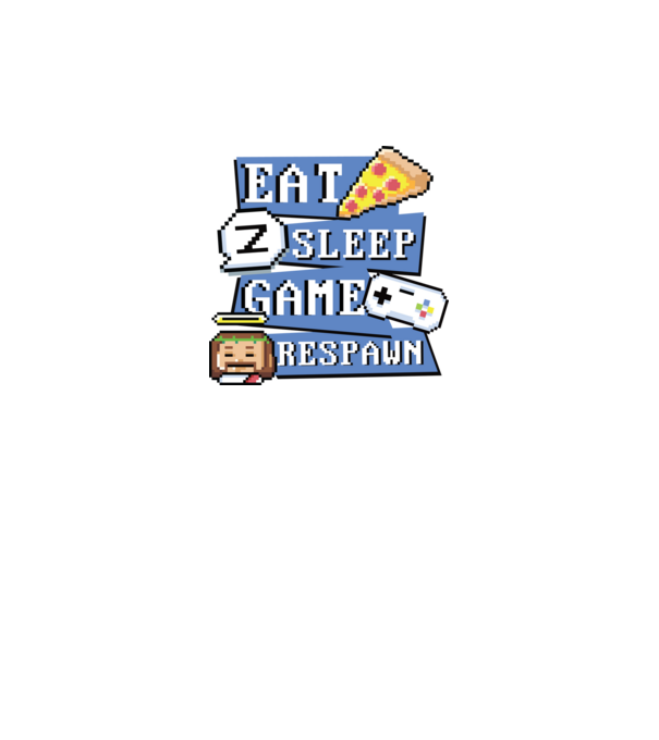 Eat, Sleep, Game respawn model alb pe tricou