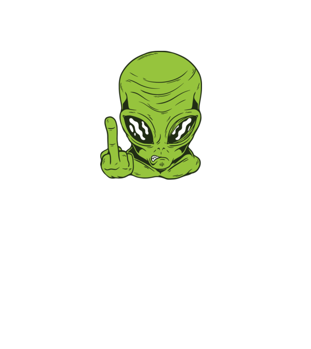 Alien arată degetul model negru pe tricou