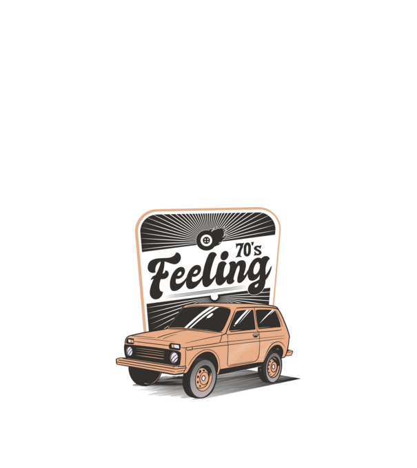 Mașină Retro anii 70 Lada Niva model nisipiu pe tricou