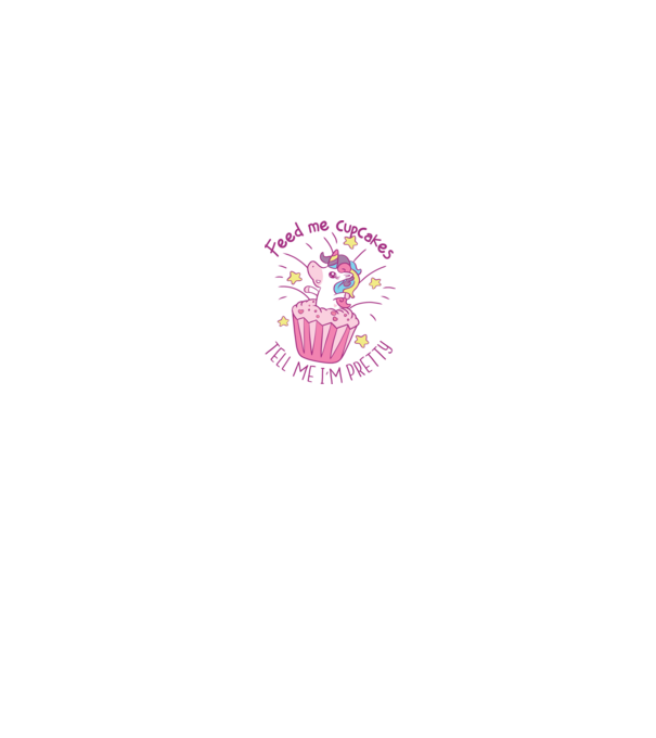 Unicorn Muffin model alb/roșu pe tricou