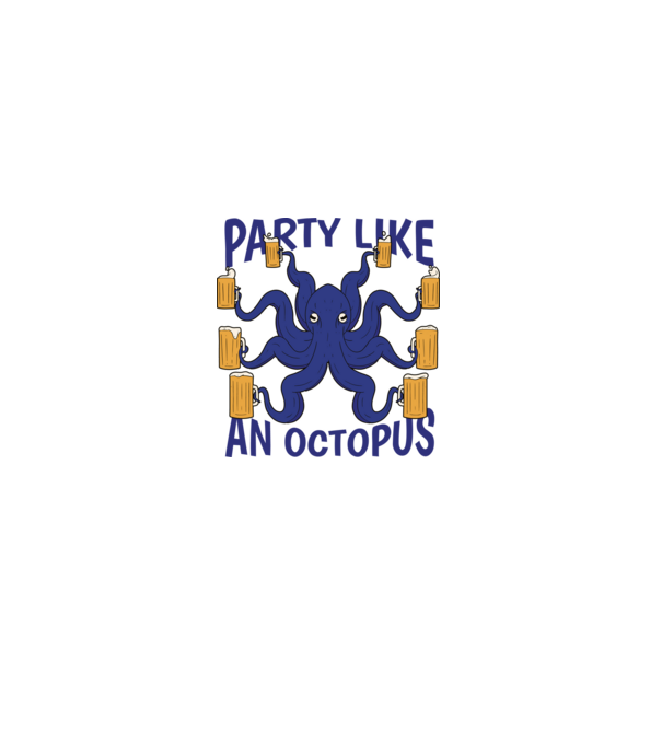 Party Like An Octopus model turcoaz pe tricou