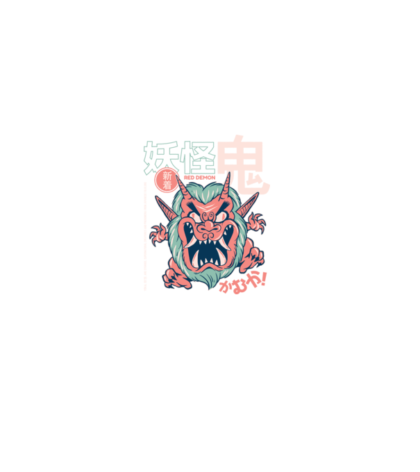 Oni Yokai Anime model negru pe tricou