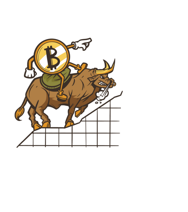 Taur Bitcoin model albastru deschis pe tricou