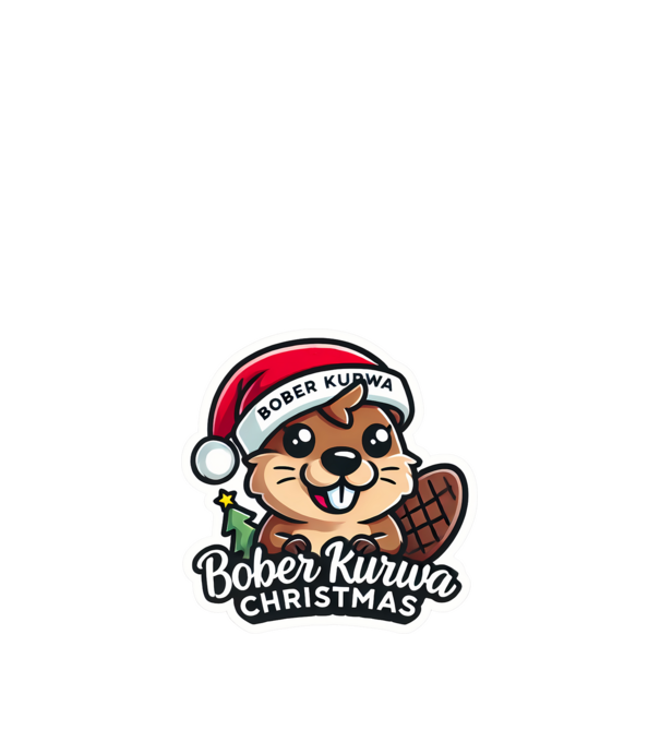 Bober Kurwa Christmas 1 model alb pe tricou