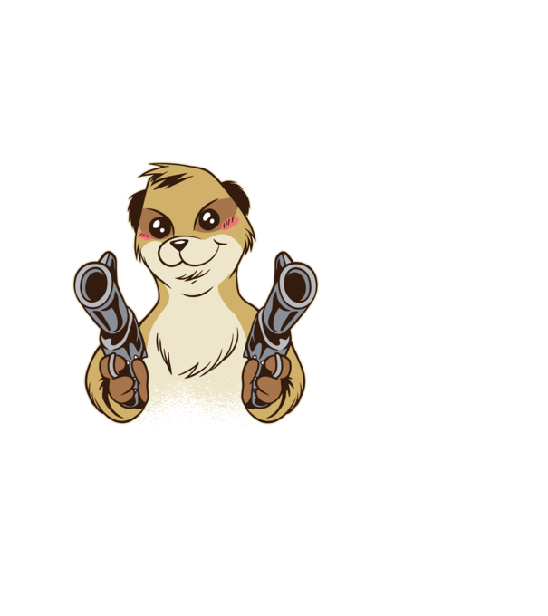 Pew Pew Pew Madafakas Suricată model alb pe tricou