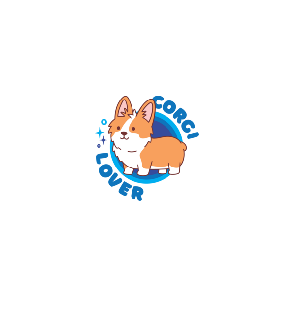 Corgi Lover model alb pe tricou