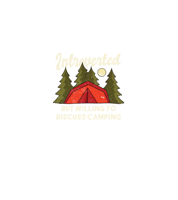 Camping Introvertit model negru pe tricou