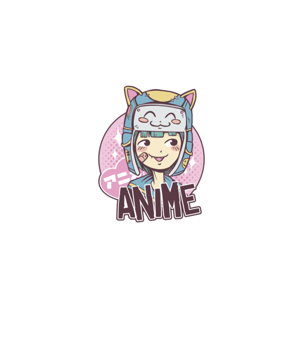 Fată drăguță Anime model mov pe tricou