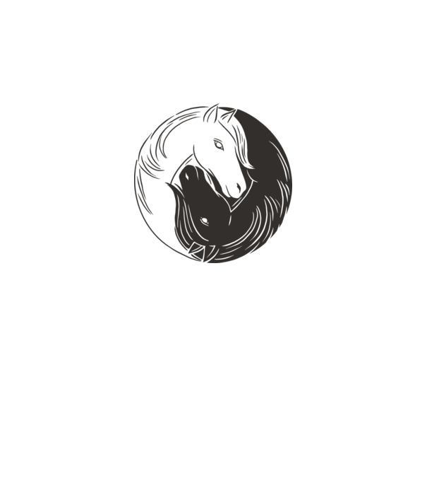 Călăreț Yin Yang model alb pe tricou
