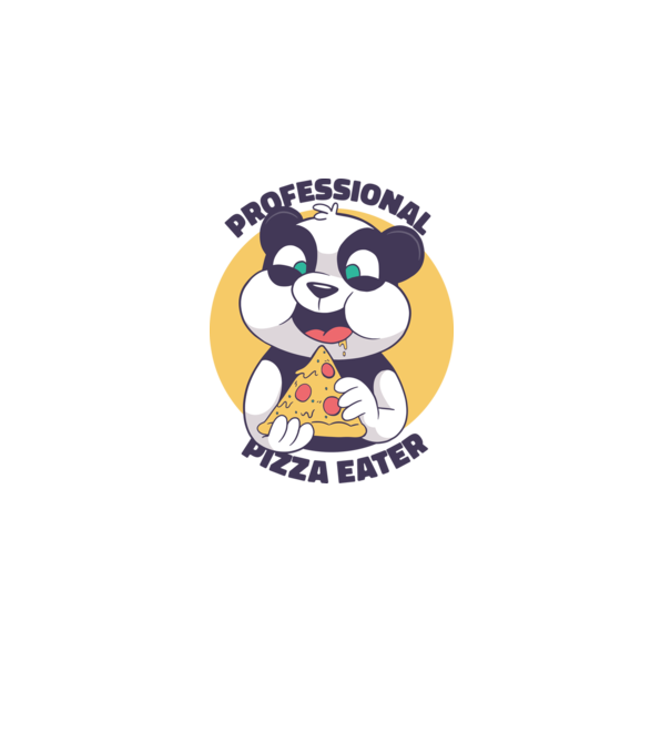 Panda Pizza model albastru deschis pe tricou