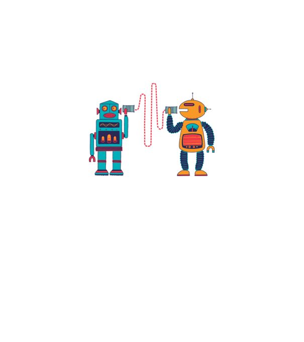Walkie Talkie Robot model alb pe tricou
