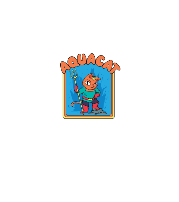Aquacat model albastru jeanși pe tricou