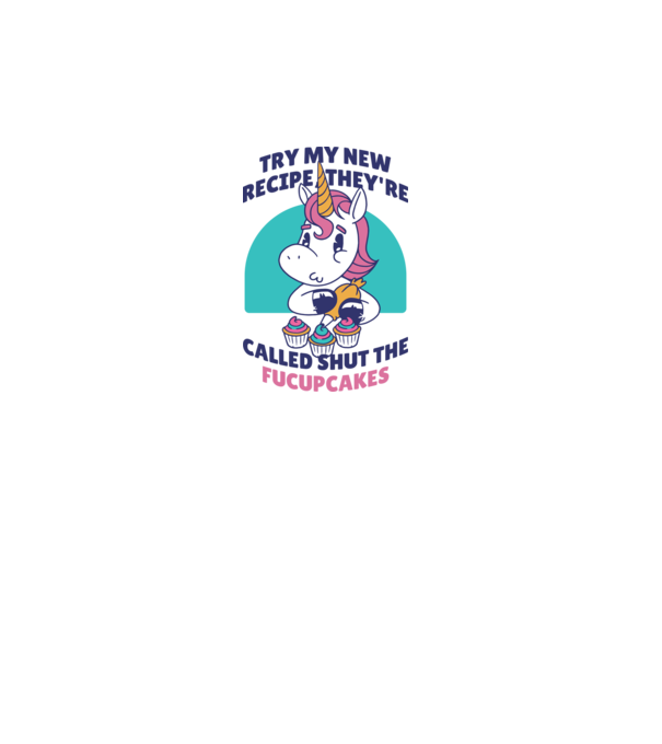 Unicorn Rețetă model alb pe tricou