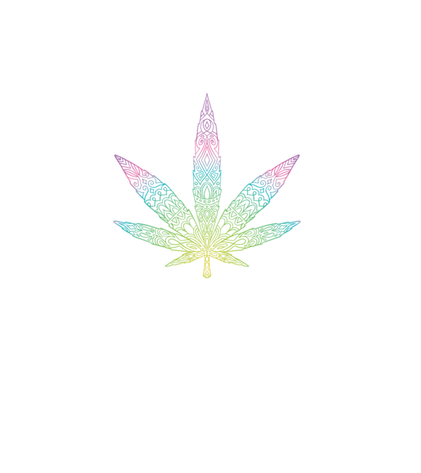 Frunză colorată de marijuana model turcoaz pe tricou